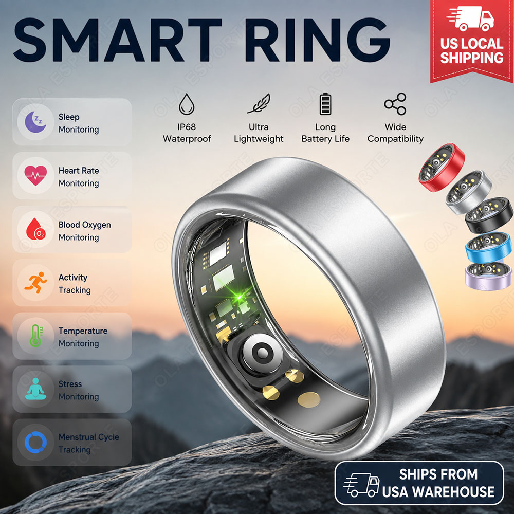 Smart Ring Step Calorie Fitness Monitor - Smart Ring für Männer und Frauen,