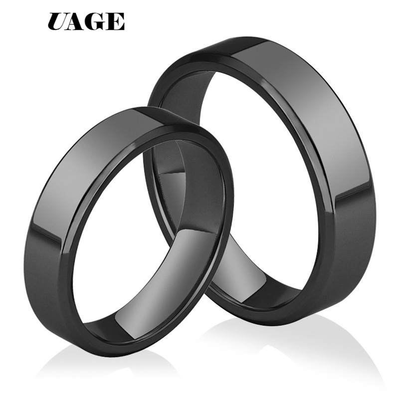 Smart Ring Stainless Steel Black Gold - UAGE Hochwertige Titan-Edelstahlringe Schwarz für Herren