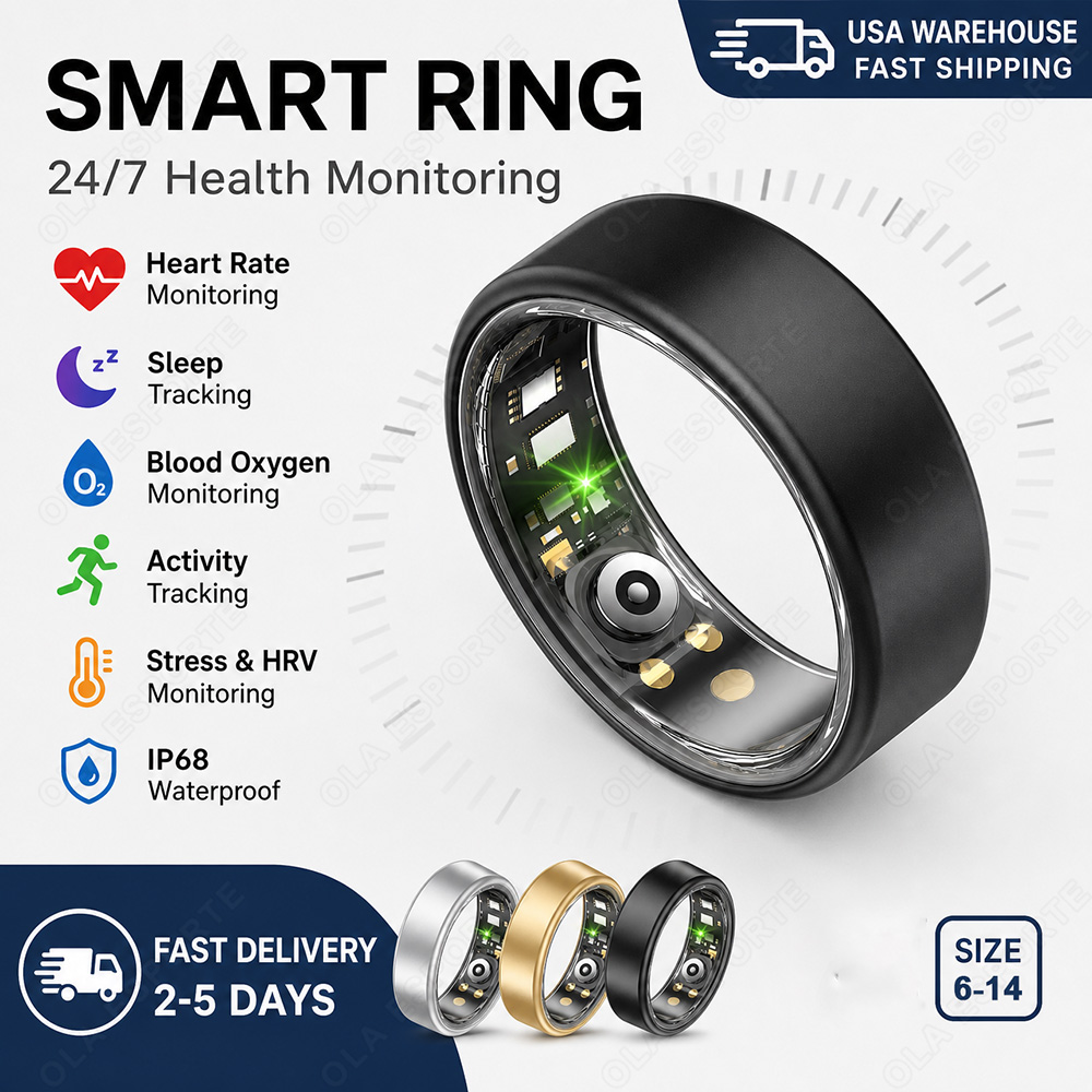 Smart Ring Step Calorie Fitness Monitor - 2026 Smart Ring 24/7 Gesundheitsüberwachung Herzfrequenz