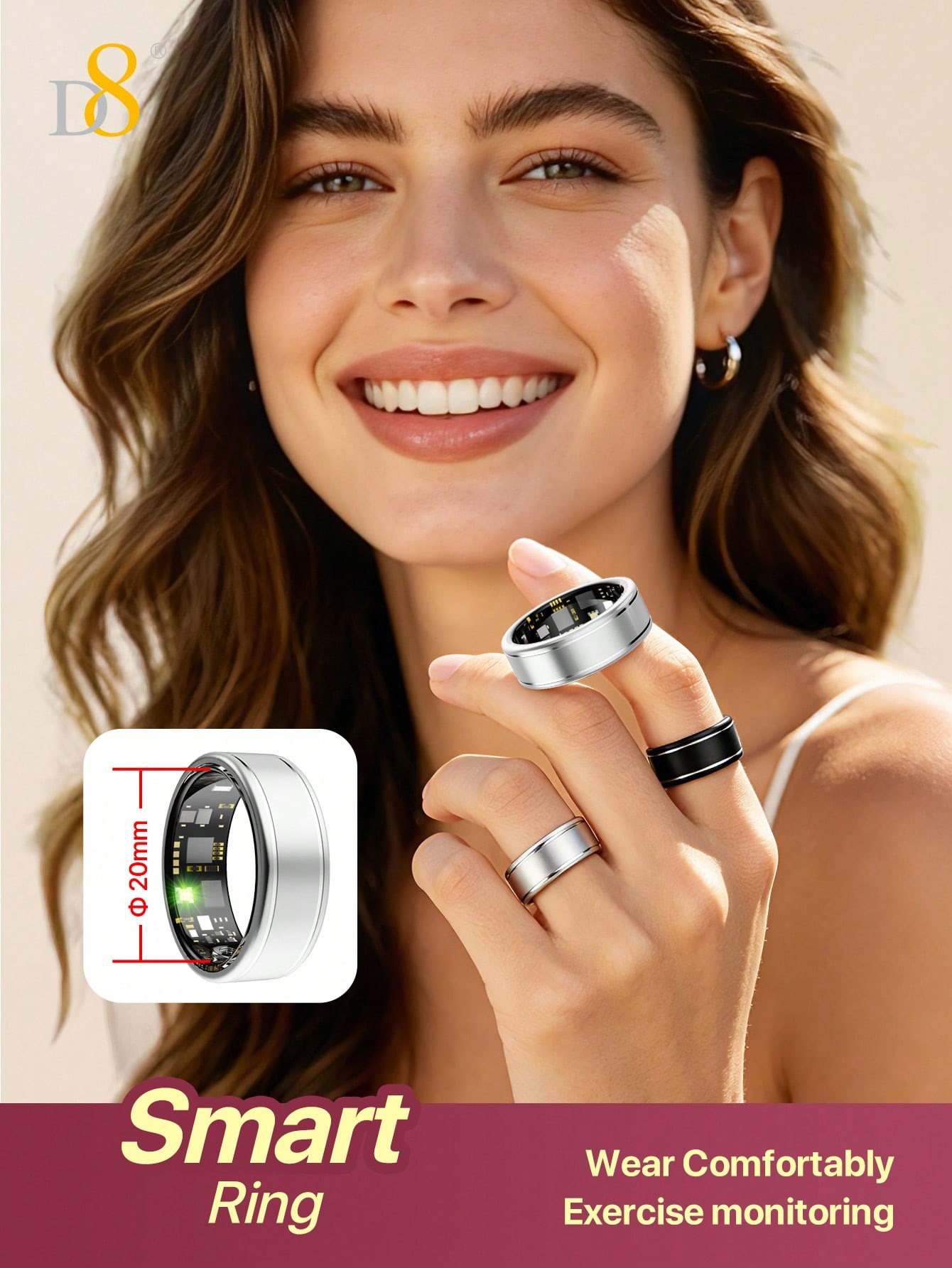 D8 Smart Ring Fitness-Tracker  – Smart Ring Step Calorie Fitness Monitor Bewertung und Preis