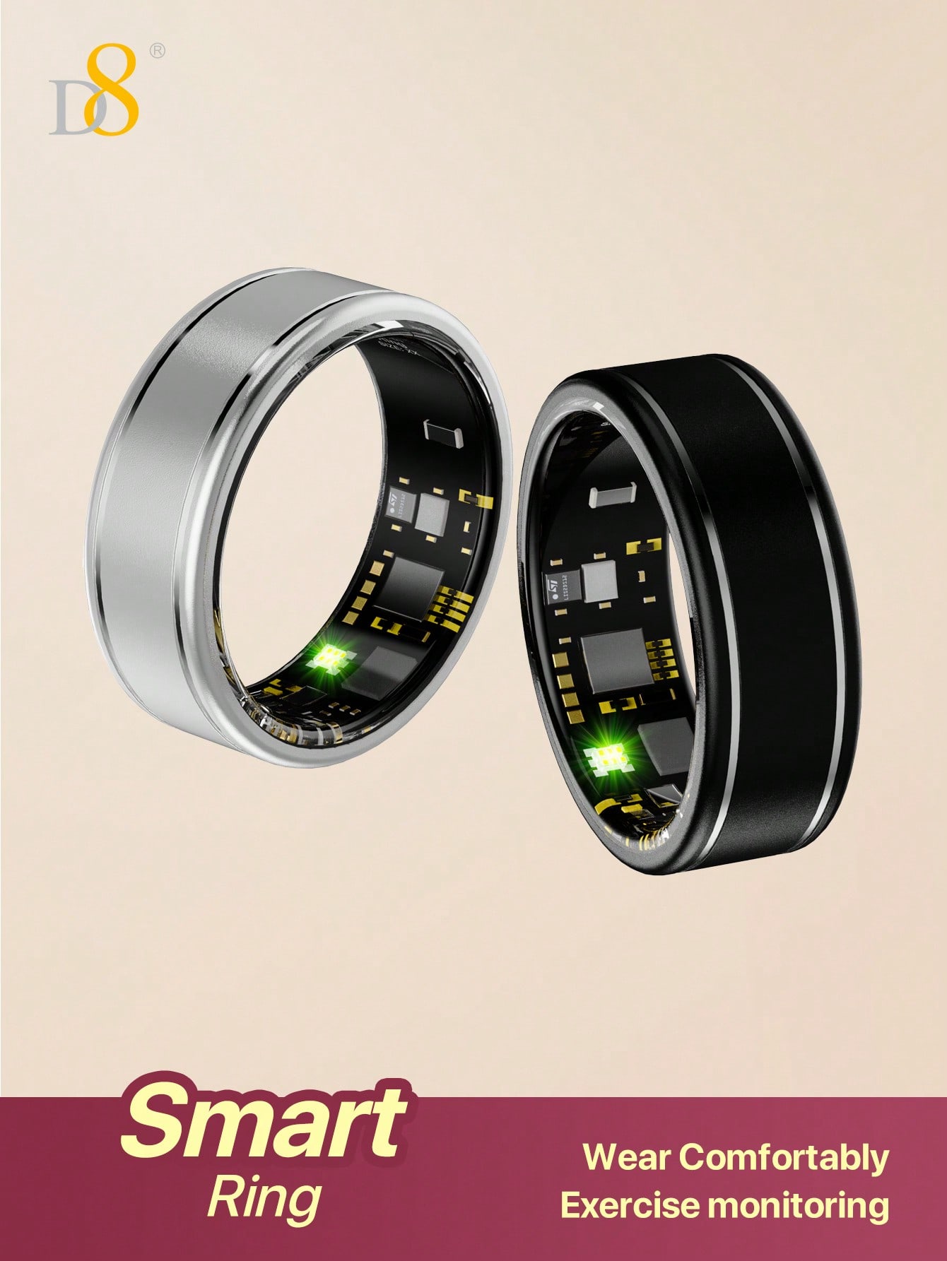 D8 Smart Ring Fitness-Tracker  – Smart Ring Step Calorie Fitness Monitor Bewertung und Preis
